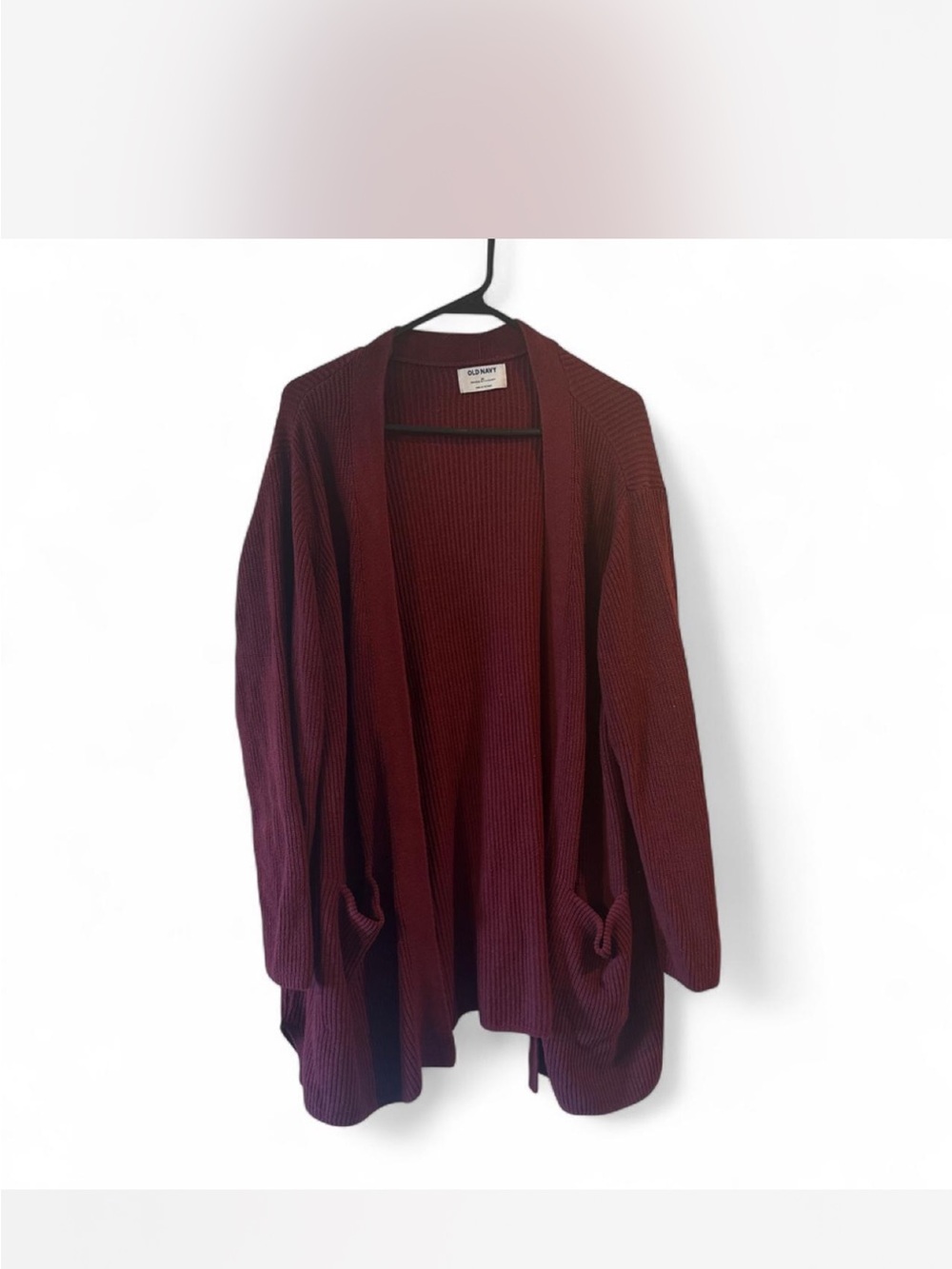 Old Navy Open-Front Ribbed Cardigan - Burgundy